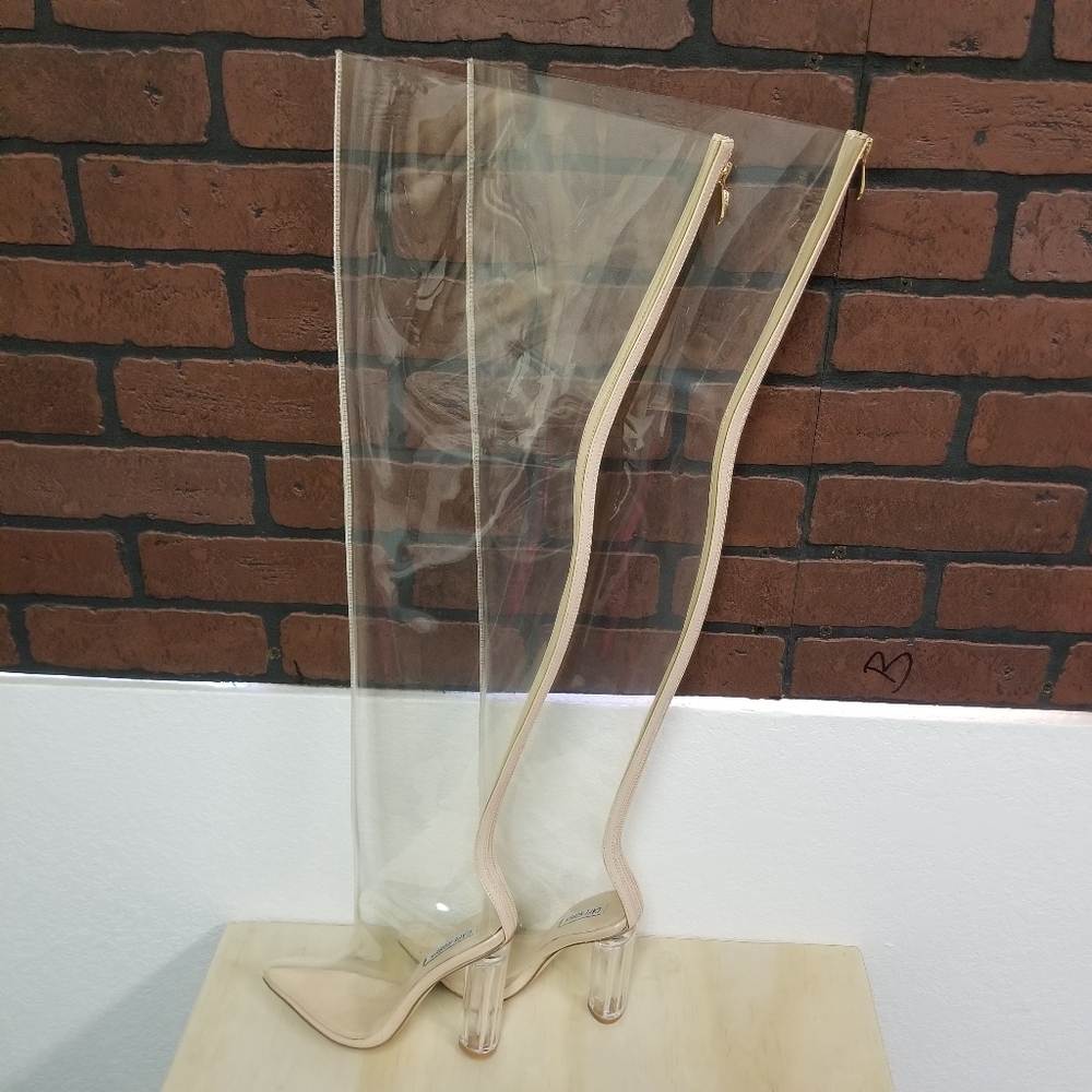 Clear Thigh Boots size 5.5